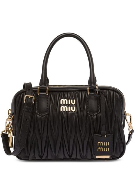 miu miu leather shoulder tote bag|farfetch miumiou bags.